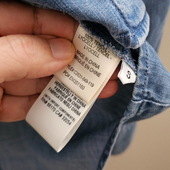 Anthropologie Cloth & Stone Western Coastal Chambray Shirt - Picture 6 of 6